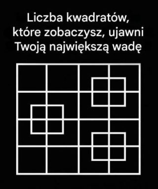 Liczba kwadratów, które zobaczysz, ujawni Twoją największą wadę