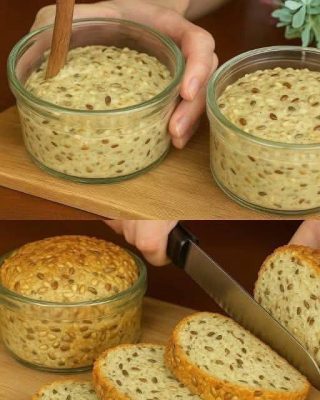 Nie jem mąki pszennej! Chleb w szklance w minutę! Bez drożdży, bez cukru. Składniki: 3 jajka, 240 ml mleka, 2 łyżki siemienia lnianego, 2 łyżki łuski babki płesznik